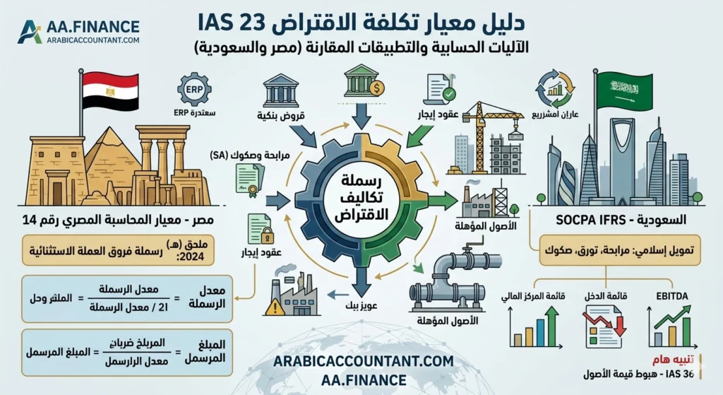 معيار تكلفة الاقتراض IAS 23التطبيقات المقارنة في مصر والسعودية