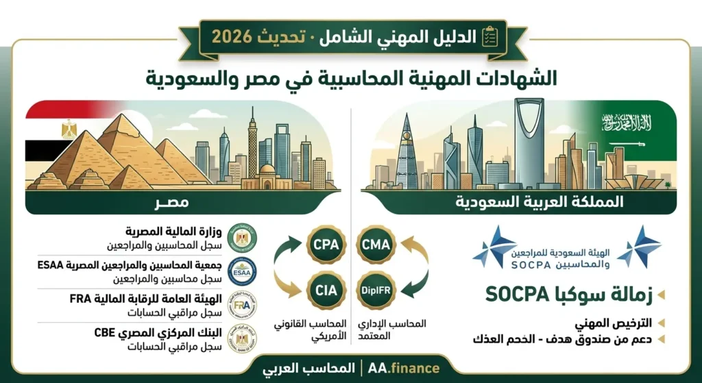 الشهادات المهنية للمحاسبين في مصر والسعودية 2026