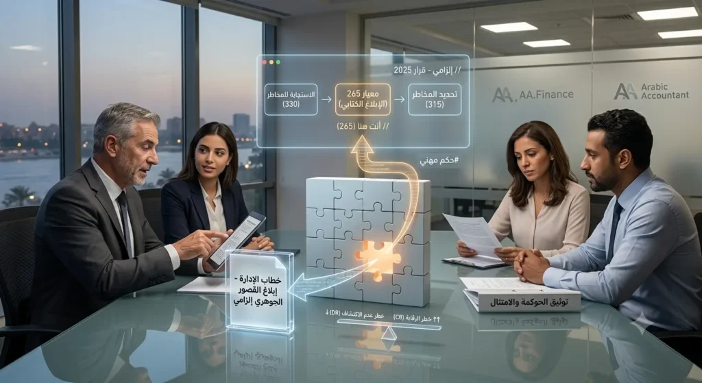 معيار المراجعة المصري رقم 265 — إبلاغ أوجه القصور في الرقابة الداخلية