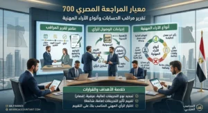 معيار المراجعة المصري رقم 700 تقرير مراقب الحسابات وأنواع الآراء المهنية