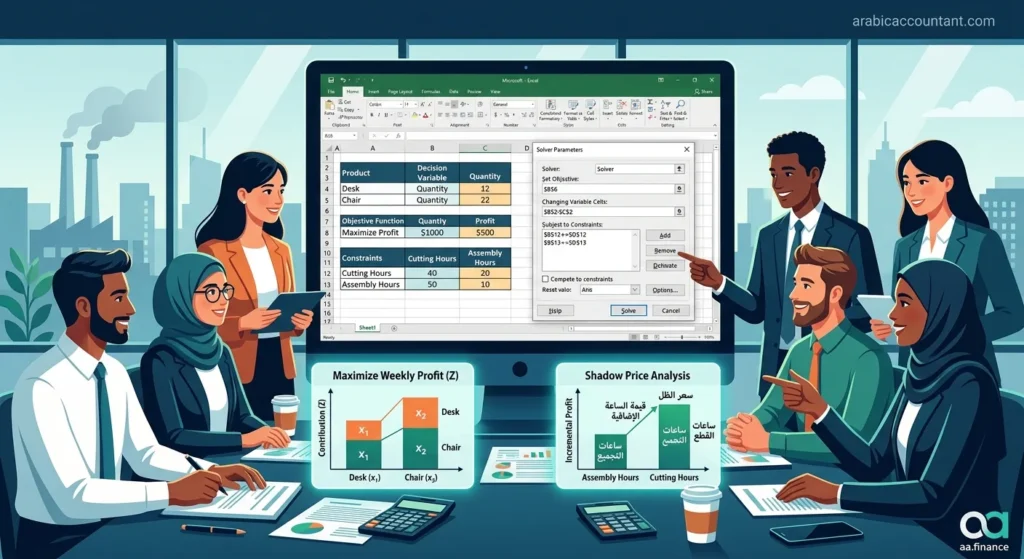 البرمجة الخطية في Excel دليل المحاسب لتعظيم الأرباح وتخصيص الموارد