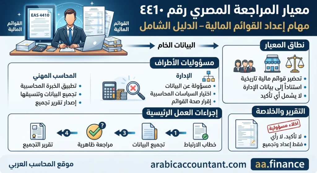 معيار المراجعة المصري رقم 4410 مهام إعداد القوائم المالية – الدليل الشامل