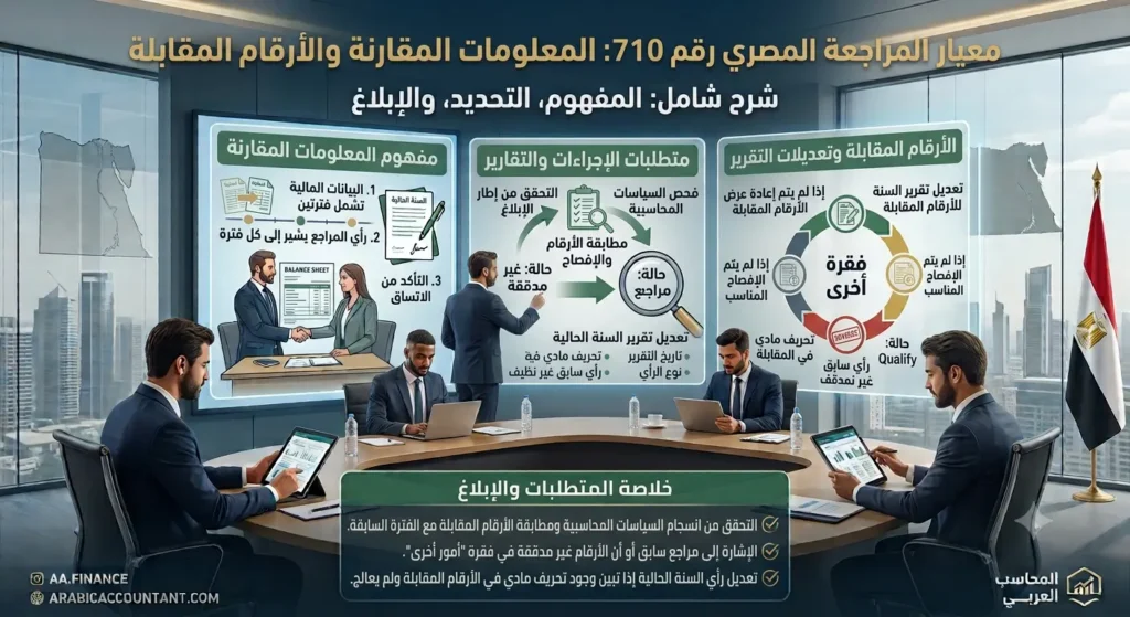 معيار المراجعة المصري رقم 710 المعلومات المقارنة والأرقام المقابلة